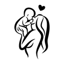 Vinyl Wall Art Decal - Mom And Baby Silhouette - 34" x 22" - Chic Vogue Modern Feminine Body Shape Home Work Bedroom Living Room Apartment Office Store Indoor Women's Teens Decoration 1