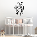 Vinyl Wall Art Decal - Mom And Baby Silhouette - Chic Vogue Modern Feminine Body Shape Home Work Bedroom Living Room Apartment Office Store Indoor Women's Teens Decoration 2