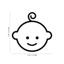 Vinyl Wall Art Decal - Baby Face - 22" x 22" - Cute Trendy Cartoon Kid Toddler Face For Home Nursery Apartment Bedroom Living Room Kids Playroom Daycare Preschool Decor Design 4