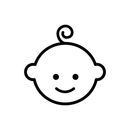 Vinyl Wall Art Decal - Baby Face - 22" x 22" - Cute Trendy Cartoon Kid Toddler Face For Home Nursery Apartment Bedroom Living Room Kids Playroom Daycare Preschool Decor Design 1