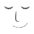 Vinyl Wall Art Decal - Just Five More Minutes - Modern Trendy Cute Sleepy Face Nap Time Home Apartment Bedroom Indoor Living Room Dorm Room Kids Teens Decor Quote 1