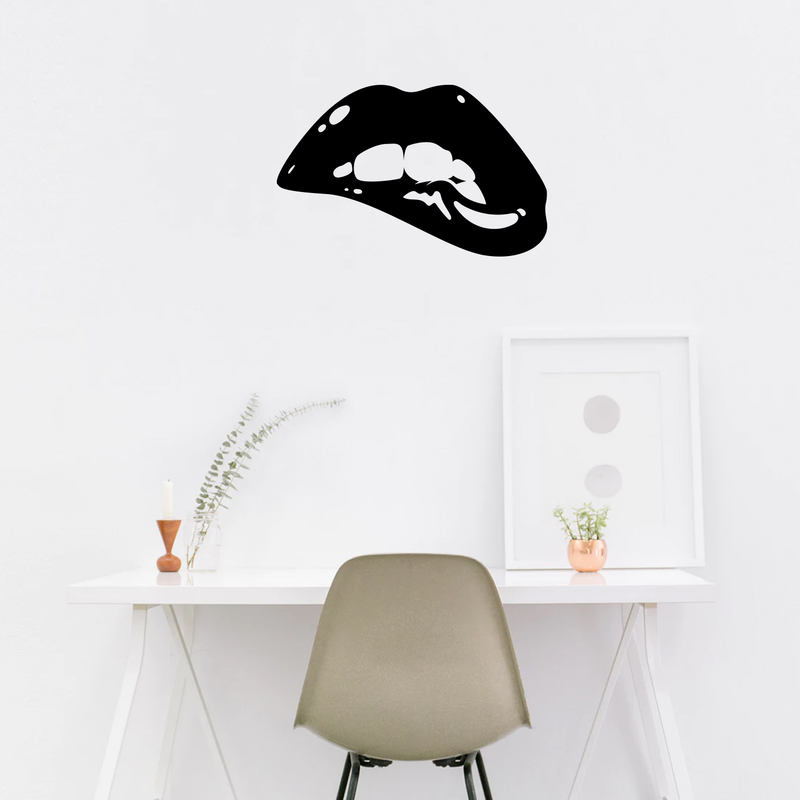 Vinyl Wall Art Decal - Sexy Lips - 22" x 34.5" - Chic Urban Trendy Modern Feminine Body Shape Home Bedroom Living Room Apartment Bathroom Store Indoor Women's Teens Decoration 2