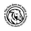 Vinyl Wall Art Decal - The Lion Does Not Worry About What The Sheep Are Thinking - Trendy Inspirational Quote For Bedroom Living Room Apartment Work Office Indoor Decoration 1