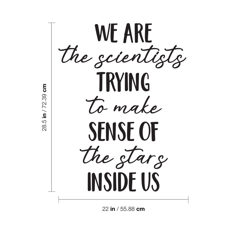 Vinyl Wall Art Decal - We Are The Scientists Trying To Make Sense - 28. Trendy Humorous Inspirational Quote For Home Apartment Living Room Office School Apartment Indoor Decor 5