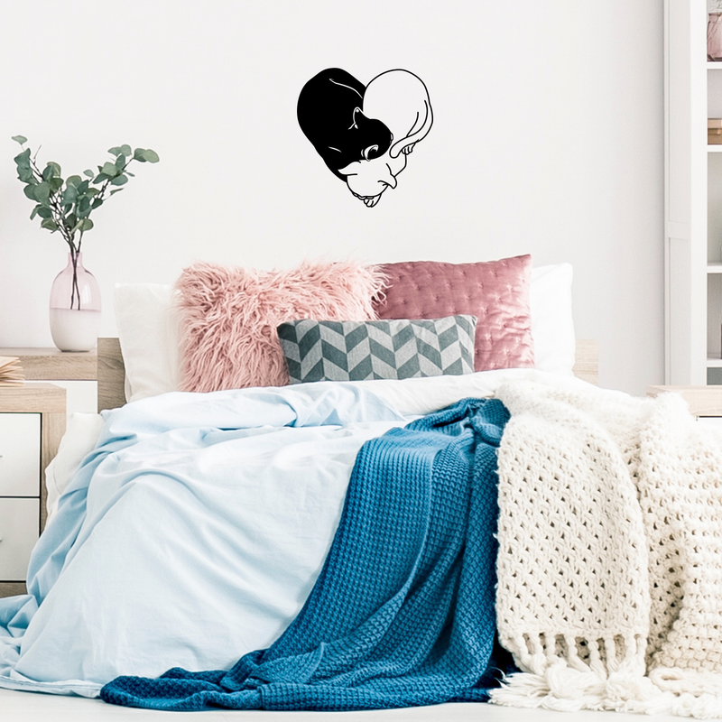 Vinyl Wall Art Decal - Heart Cats - 22. Cute Trendy Kittens Shape For Pet Lovers Home Apartment Bedroom Living Room Dorm Room Indoor Decoration 5