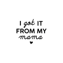 Vinyl Wall Art Decal - I Got It From My Mama - 22" x 26.5" - Sweet Charming Modern Mother Quote For Kids Bedroom Home Apartment Living Room Playroom Indoor Decoration 1