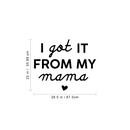 Vinyl Wall Art Decal - I Got It From My Mama - - Sweet Charming Modern Mother Quote For Kids Bedroom Home Apartment Living Room Playroom Indoor Decoration 4