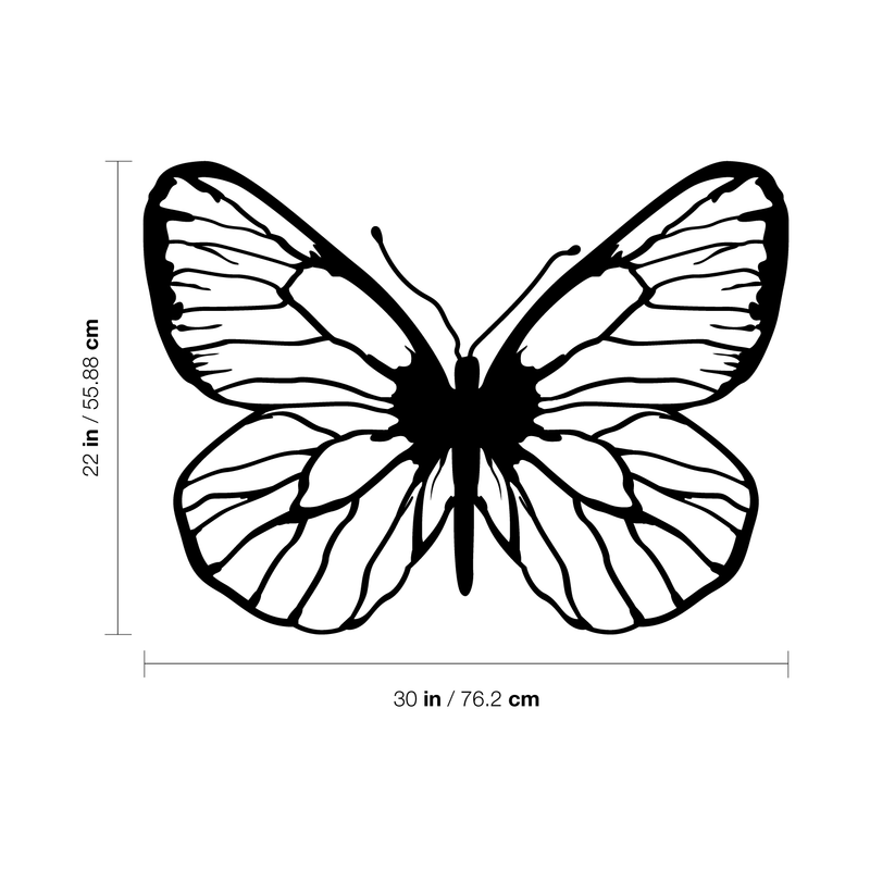 Vinyl Wall Art Decal - Butterfly - 22" x 30" - Trendy Modern Design For Animal Lovers Home Apartment Bedroom Closet Door Window Playroom Classroom Nursery Indoor Decoration 4