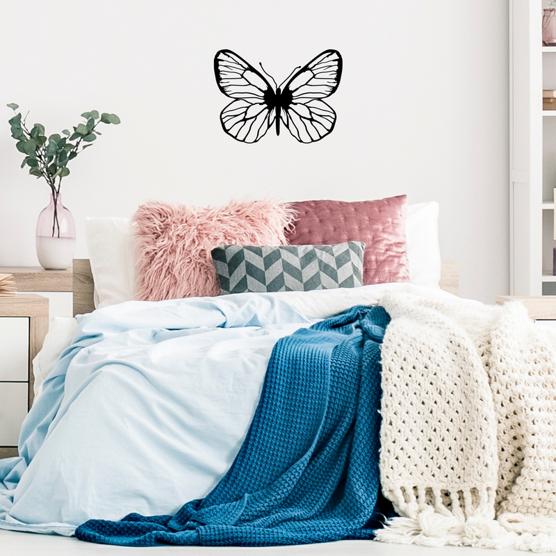 Vinyl Wall Art Decal - Butterfly - 22" x 30" - Trendy Modern Design For Animal Lovers Home Apartment Bedroom Closet Door Window Playroom Classroom Nursery Indoor Decoration 2