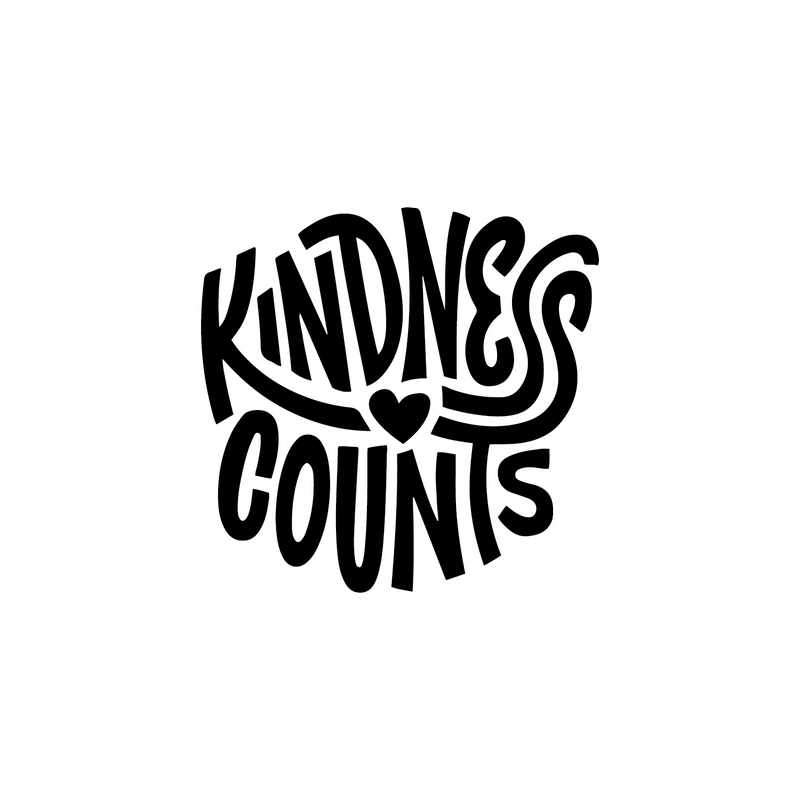 Vinyl Wall Art Decal - Kindness Counts - 22" x 26.6" - Trendy Inspirational Heart Shape Life Quote For Home Apartment Dining Room Living Room Bedroom Office Indoor Decoration 1