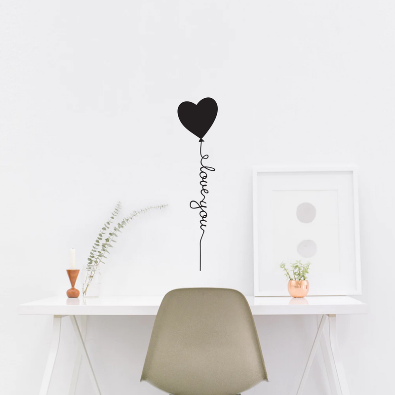 Vinyl Wall Art Decal - Love You - 22" x 8" - Trendy Cute Cursive Inspirational Life Quote For Home Apartment Bedroom Bathrrom Kitchen Living Room Office Indoor Decoration 2