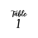 Vinyl Art Decals - Seating Chart Table Numbers 1-12 - From 5" x 4.5" Each - Elegant Find Your Seat Wedding Plan Couples Bride Groom Husband Wife Marriage Reception Love Decor 1