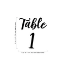 Vinyl Art Decals - Seating Chart Table Numbers 1-12 - From Each - Elegant Find Your Seat Wedding Plan Couples Bride Groom Husband Wife Marriage Reception Love Decor 2