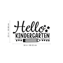 Vinyl Wall Art Decal - Hello Kindergarten - 22" x 38" - Trendy Star Pencil Shape Quote For Home Apartment Living Room Kids Room Nursery Playroom School Indoor Decoration 4