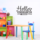 Vinyl Wall Art Decal - Hello Kindergarten - Trendy Star Pencil Shape Quote For Home Apartment Living Room Kids Room Nursery Playroom School Indoor Decoration 3