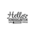 Vinyl Wall Art Decal - Hello Kindergarten - Trendy Star Pencil Shape Quote For Home Apartment Living Room Kids Room Nursery Playroom School Indoor Decoration 1