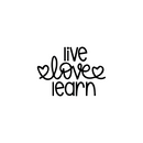 Vinyl Wall Art Decal - Live Love Learn - Trendy Cute Cursive Inspirational Life Quote For Home Apartment Bedroom Bathroom Kitchen Living Room Office Indoor Decoration 1