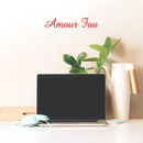 Vinyl Wall Art Decal - Amour Fou - Modern Cursive Passionate Love Desire French Quote For Home Living Room Bedroom Decor - Peel And Stick Apartment Work Office Sticker 4