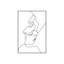 Vinyl Wall Art Decal - Abstract Couples Faces Silhouette - 26.6" x 17.7" - Chic Modern Trendy Lovers Faces Decor For Home Bedroom Living Room Apartment Office Store Indoor 1