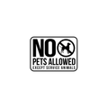 Vinyl Wall Art Decal - No Pets Allowed Except Service Animals - 8. Modern White Informative Sign For Store Front Restaurant Business Building Shop Indoor Outdoor 1