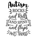 Vinyl Wall Art Decal - Autism Rocks And Rolls - Modern Inspirational Life Quote For Home Bedroom Playroom Nursery School Classroom Workplace Indoor Decoration 1
