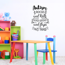 Vinyl Wall Art Decal - Autism Rocks And Rolls - Modern Inspirational Life Quote For Home Bedroom Playroom Nursery School Classroom Workplace Indoor Decoration 3