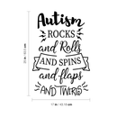 Vinyl Wall Art Decal - Autism Rocks And Rolls - 25" x 17" - Modern Inspirational Life Quote For Home Bedroom Playroom Nursery School Classroom Workplace Indoor Decoration 4