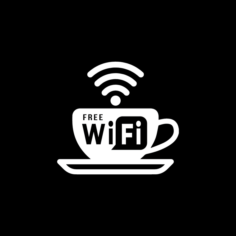 Vinyl Wall Art Decal - Free Wifi Sign - 5.5" x 6" - Modern White Informative Internet Sign For Store Front Restaurant Business Building Shop Indoor Outdoor 1