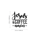 Vinyl Wall Art Decal - Jesus And Coffee Amen - 3. - Modern Religious Cursive Quote For Laptop Bedroom Luggage Car Bumper Sticker Computer Notebook Mug Decoration 4