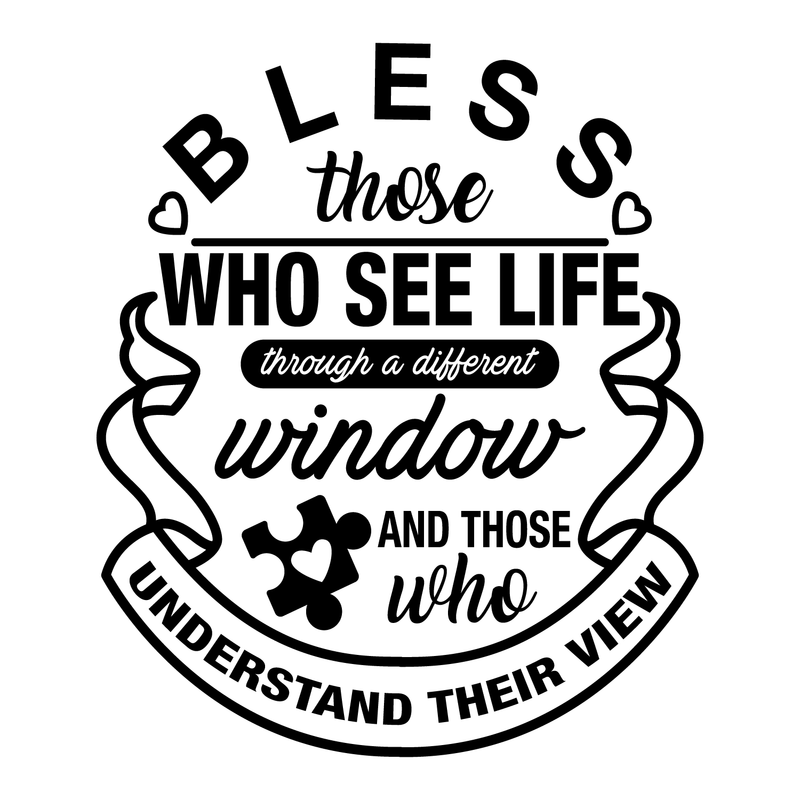 Vinyl Wall Art Decal - Bless Those Who See Life Through A Different Window - 20" x 17" - Modern Thinking Autism Quote For Home Bedroom Classroom School Workplace Indoor Decoration 1