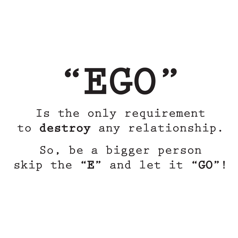 Vinyl Wall Art Decal - EGO Skip The E And Let It Go - Inspirational Positive Life Quote For Home Apartment Bedroom Living Room Office Workplace Classroom School Indoor Decoration 1