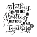 Vinyl Wall Art Decal - Mothers Are Like Buttons; They Hold It All Together - Trendy Chic Mother Love Quote For Home Apartment Bedroom Living Room Closet Indoor Decoration 4