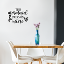 Vinyl Wall Art Decal - This Mermaid Swims On Wine - Modern Cute Trendy Cursive Fantasy Women's Bedroom Living Room Apartment Kitchen Dining Room Home Sticker Decor 2
