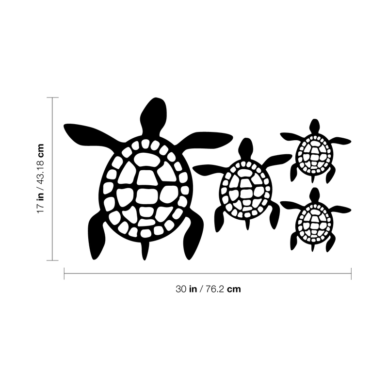 Vinyl Wall Art Decal - Turtles - Cute Modern Turtle Design For Animal Lovers Home Apartment Kids Bedroom Closet Door Window Playroom Classroom Nursery Sticker Decoration 4