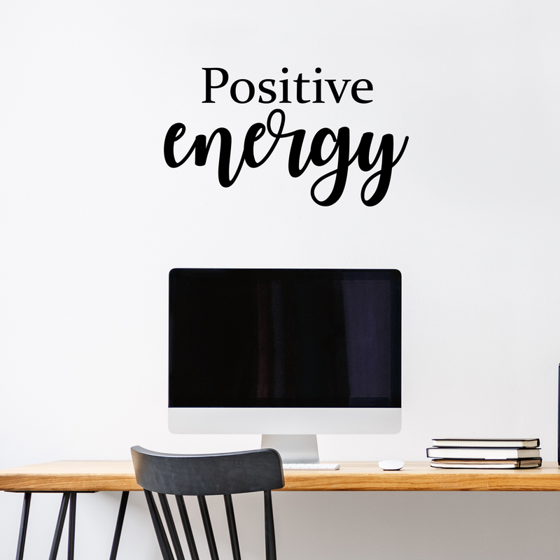 Vinyl Wall Art Decal - Positive Energy - 17" x 30" - Trendy Inspirational Life Quote For Home Apartment Kids Bedroom Living Room Office Workplace School Classroom Sticker Decoration 2