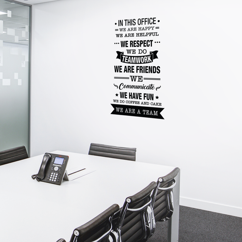 Vinyl Wall Art Decal - In This Office We Do Teamwork - 40" x 22" - Trendy Inspirational Work Values Quote For Employers Office Workplace Company Organization School Sticker Decoration 3