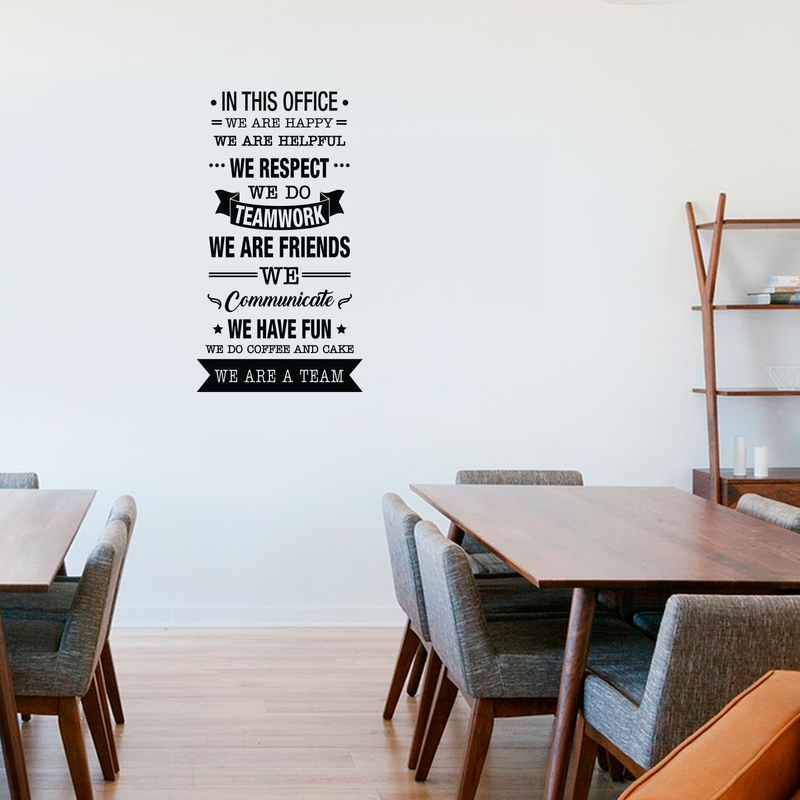 Vinyl Wall Art Decal - In This Office We Do Teamwork - Trendy Inspirational Work Values Quote For Employers Office Workplace Company Organization School Sticker Decoration 2