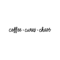 Vinyl Wall Art Decal - Coffee Curves Chaos - Trendy Humorous Quote For Coffee Lovers Home Apartment Kitchen Living Room Office Workplace Cafe School Sticker Decoration 1