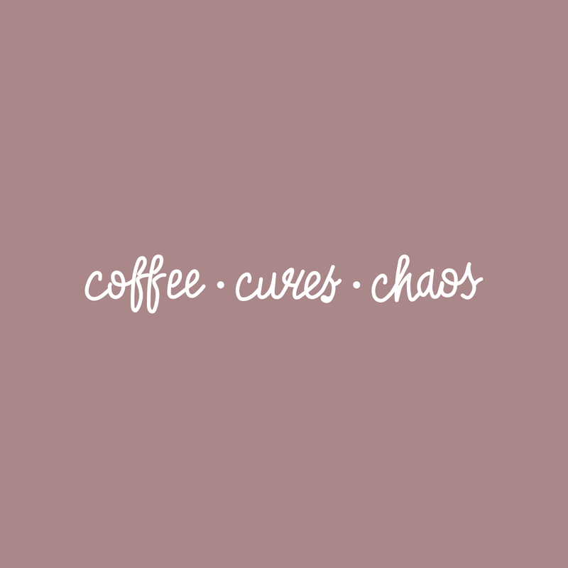 Vinyl Wall Art Decal - Coffee Curves Chaos - 5" x 35" - Trendy Humorous Quote For Coffee Lovers Home Apartment Kitchen Living Room Office Workplace Cafe School Sticker Decoration 3