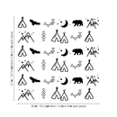 Vinyl Wall Art Decal - Teepee Bear Eagle Moon Mountains Pattern - From Each- Cute Modern Stickers Design For Home Apartment Kids Bedroom Living Room Playroom Nursery School Decoration 4