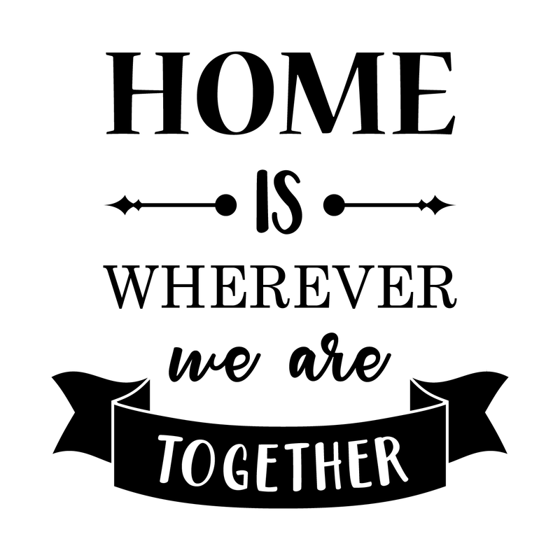 Vinyl Wall Art Decal - Home Is Wherever We Are Together - 17" x 17" - Modern Charming Family Quote For Home Apartment Bedroom Living Room Office Workplace Indoor Decoration Sticker 1
