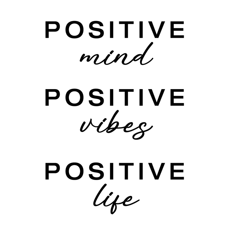 Vinyl Wall Art Decal - Positive Mind Positive Vibes Positive Life - Trendy Inspirational Quote For Home Kids Bedroom Living Room Office School Classroom Sticker Decoration 1