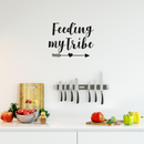 Vinyl Wall Art Decal - Feeding My Tribe - Cute Trendy Cursive Quote For Restaurant Coffee Shop Home Kitchen Dining Room Cafe Wedding Heart Arrow Shape Decoration Sticker 3
