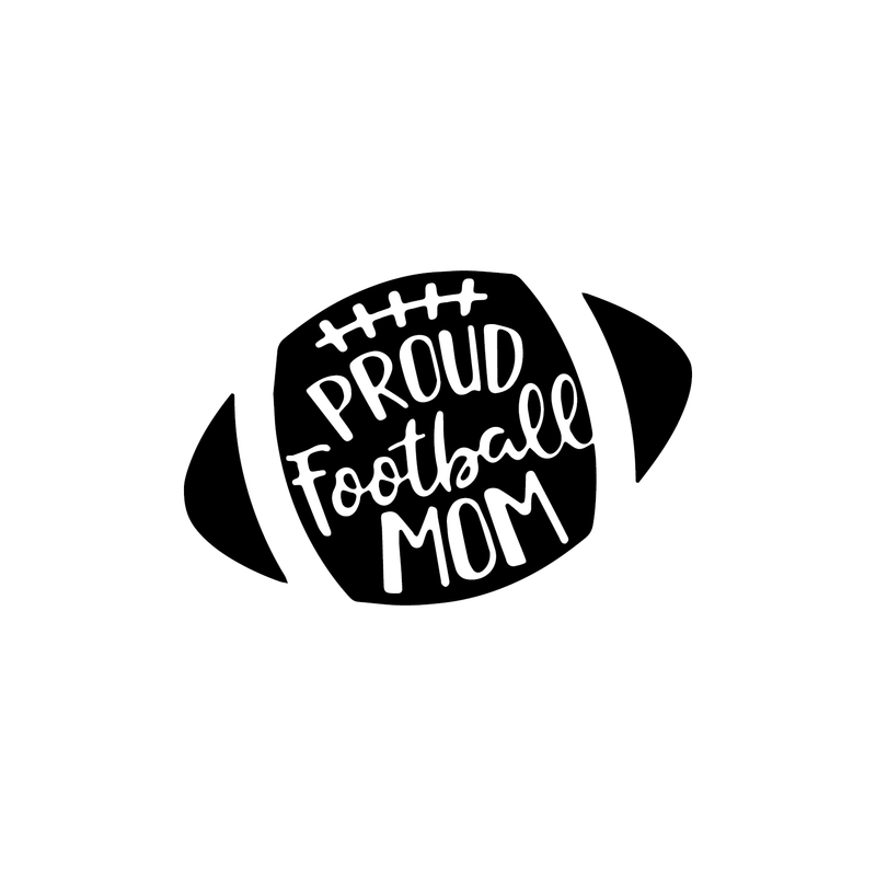 Vinyl Wall Art Decal - Proud Football Mom - 3" x 4.5" - Cute Modern Ball Shape Quote For Mothers Home Bedroom Closet Door Diary Notebook Laptop Car Window Decoration Sticker 4