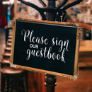 Vinyl Wall Art Decal - Please Sign Our Guestbook - 10" x 20" - Cute Trendy Cursive Sign For Couples Wedding Reception Table Marriage Mirror Restaurant Decoration Sticker 2