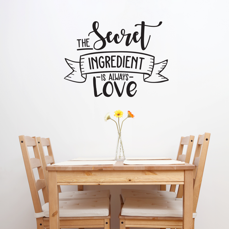 Vinyl Wall Art Decal - The Secret Ingredient Is Always Love - 22" x 30" - Cute Modern Couples Love Quote For Home Apartment Bedroom Living Room Bathroom Kitchen Gift Office Decoration Sticker 3