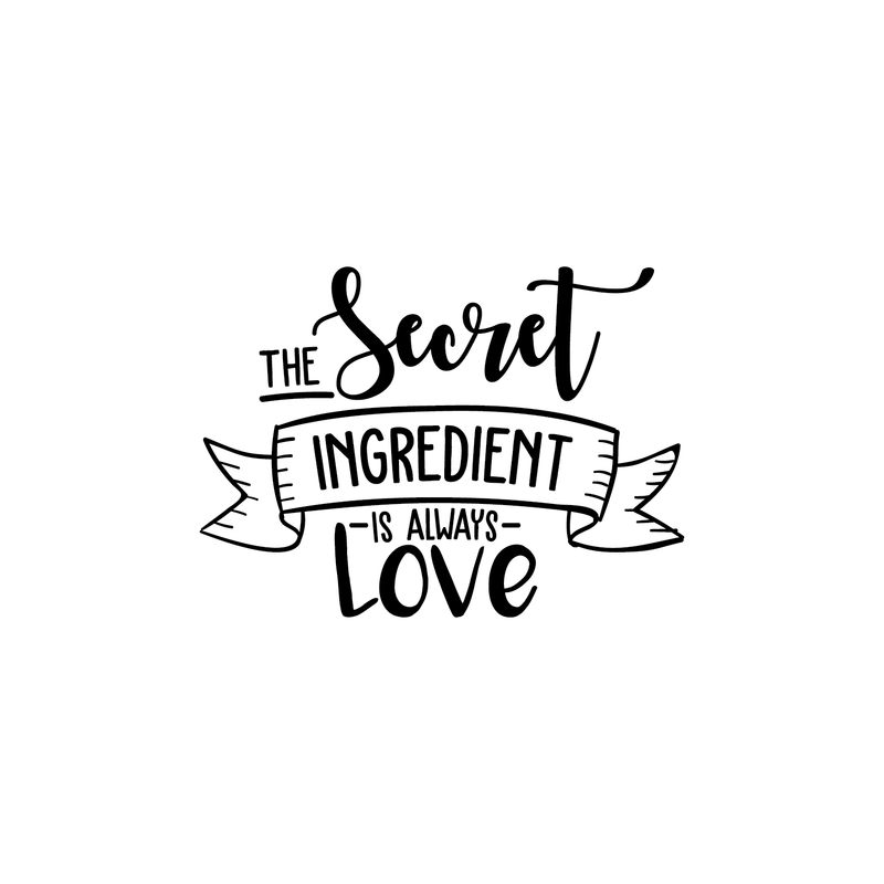 Vinyl Wall Art Decal - The Secret Ingredient Is Always Love - 22" x 30" - Cute Modern Couples Love Quote For Home Apartment Bedroom Living Room Bathroom Kitchen Gift Office Decoration Sticker 1