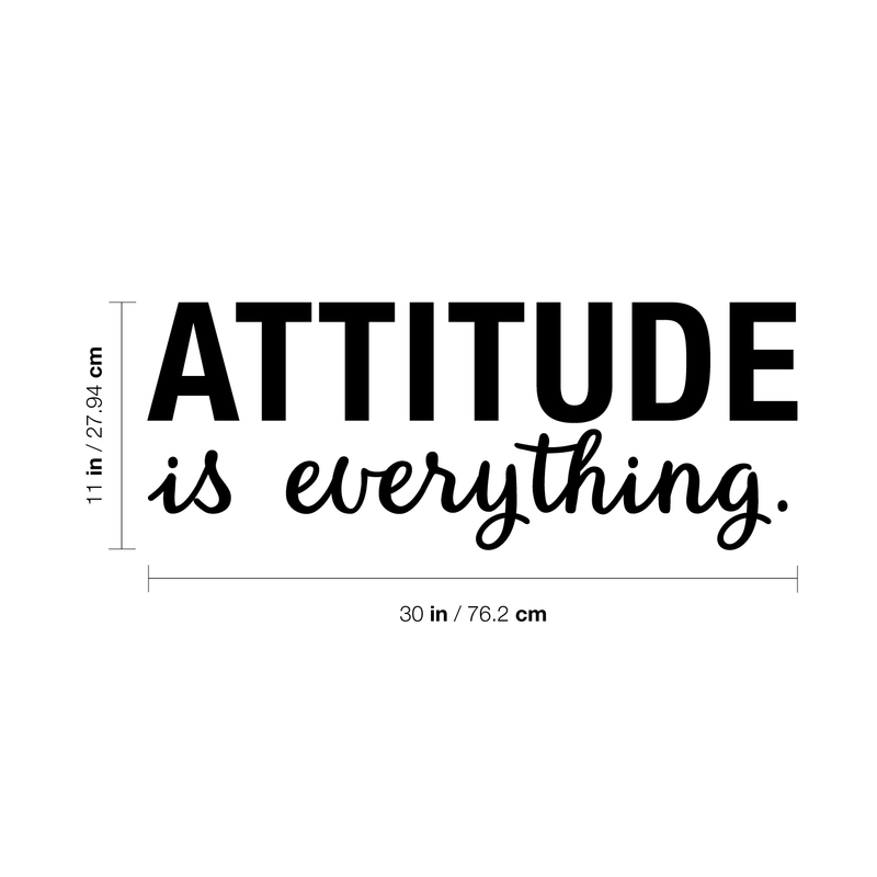 Vinyl Wall Art Decal - Attitude Is Everything - Modern Motivational Cursive Optimism Quote For Home Apartment Bedroom Living Room Office Workplace Classroom School Decoration Sticker 4