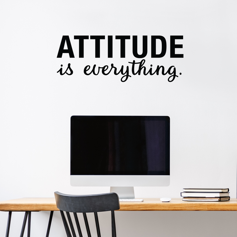 Vinyl Wall Art Decal - Attitude Is Everything - Modern Motivational Cursive Optimism Quote For Home Apartment Bedroom Living Room Office Workplace Classroom School Decoration Sticker 3