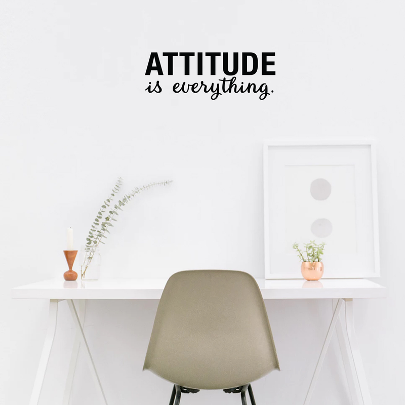 Vinyl Wall Art Decal - Attitude Is Everything - 11" x 30" - Modern Motivational Cursive Optimism Quote For Home Apartment Bedroom Living Room Office Workplace Classroom School Decoration Sticker 2